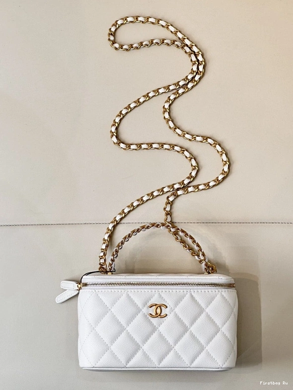 First Bag Ru WITH CHANEL VANITY SMALL CHAIN-16x9.5x8cm CHANELASSIC 0715
